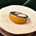 Gelbe Jade Ring 925 Silber Rhodium-Überzug image number 1