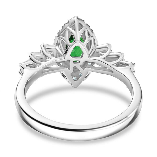 RHAPSODY zertifiziert und geprüft AAAA Tsavorite Granat, Paraiba Turmalin und VS-EF Diamant Ballerina Ring in 950 Platin - 1,50  ct. image number 4