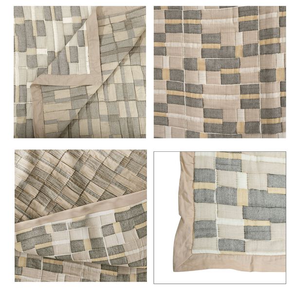 Luxus Jacquard Decke, fein gemustert, 2200 g Poly Füllung, 200 x 230 cm, Grau image number 7