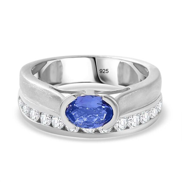 Tansanit und Zirkon Ring - 1,66 ct.