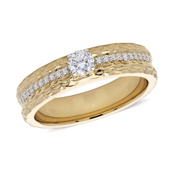 LUXURIANT DIAMOND - Lab Grown Diamant SI-GH Ring 925 Silber 750 Gelbgold vermeil (Gr&ouml;&szlig;e 19.00) ca. 0,33 ct