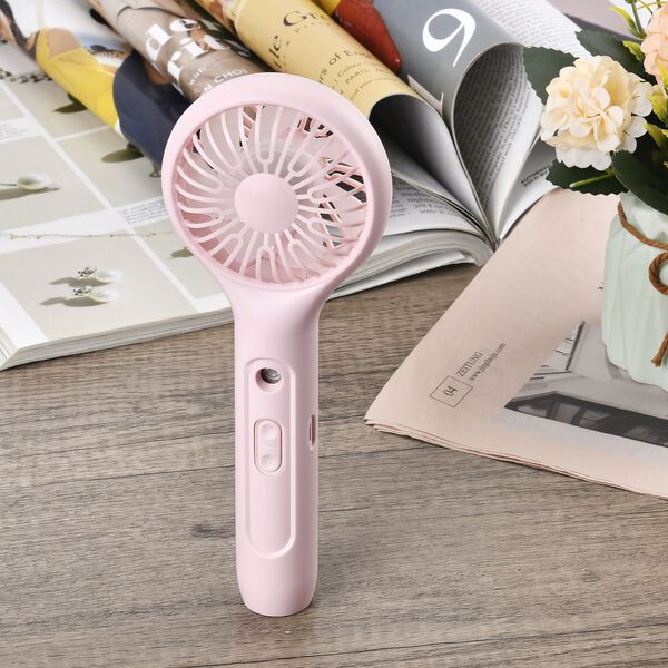 Mini-Handventilator mit Nebelspray, Rosa image number 2