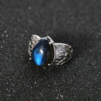 Labradorit Ring, Silberton, (Gr&ouml;&szlig;e 17.00) ca. 6.13 ct