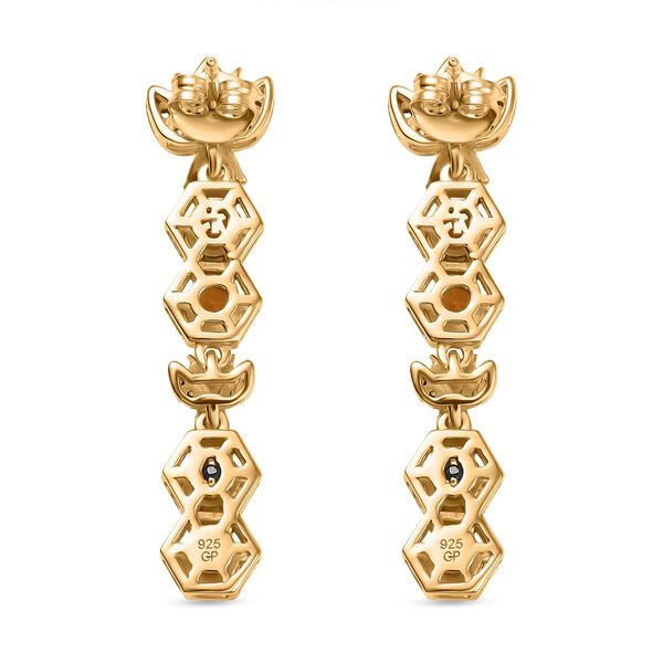 GP Honeycomb Trionfo Kollektion - AA Citrin, Zirkon und blaue Saphir Ohrringe - 2,40 ct. image number 6