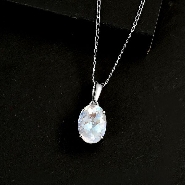 RHAPSODY 4 ct. AAAA natürlicher Malagasy Mondstein Anhänger mit 45cm Kette in 950 Platin image number 2