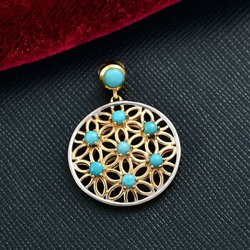 D'Joy AA Sleeping Beauty T&uuml;rkis Anh&auml;nger 925 Silber platiniert und vergoldet ca. 0.98 ct