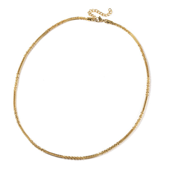 Schlichte Halskette, ca. 60+5 cm, Edelstahl, IP-Plating golden