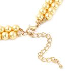 2er-Set- goldene, simulierte Perlen und Champagner-Kristall-Halskette 50 cm und Ohrringe image number 5