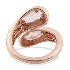 Rosenquarz Bypass-Ring, 925 Silber rosévergoldet  ca. 2,13 ct image number 5