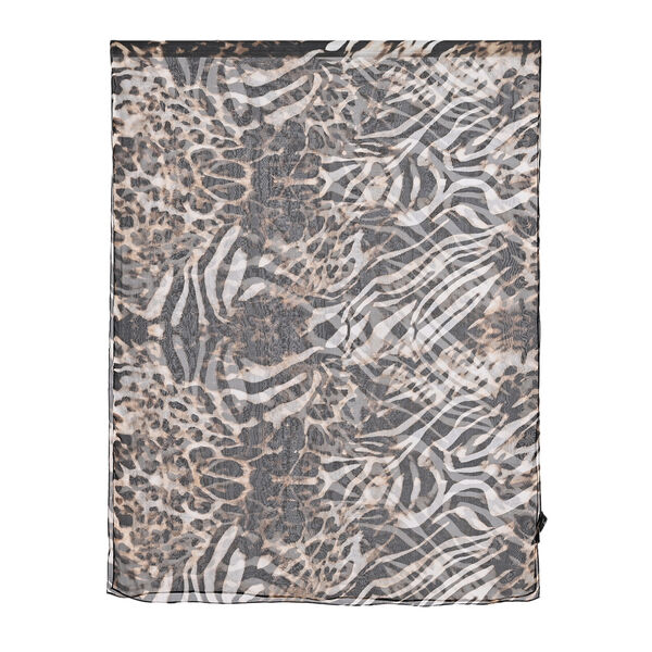 LA MAREY Signature Set mit Seidenschal und Seidentropfen-Ohrringen, 100% Maulbeerseide, 65 x 170 cm, Schwarz image number 5