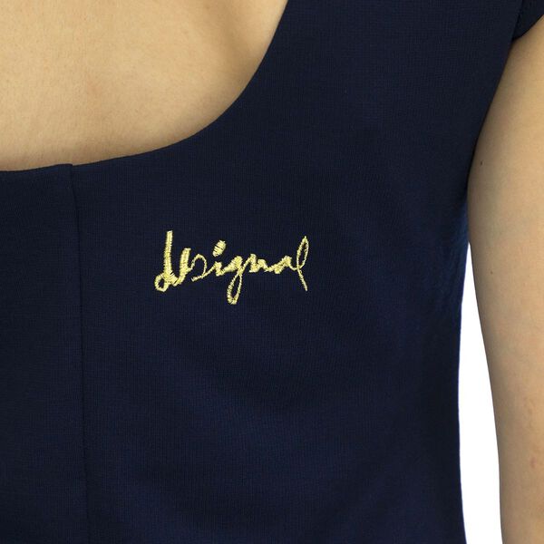 DESIGUAL, Designer-Kleid Kurzarm Indie blau floral Print, Multi, 38 image number 5