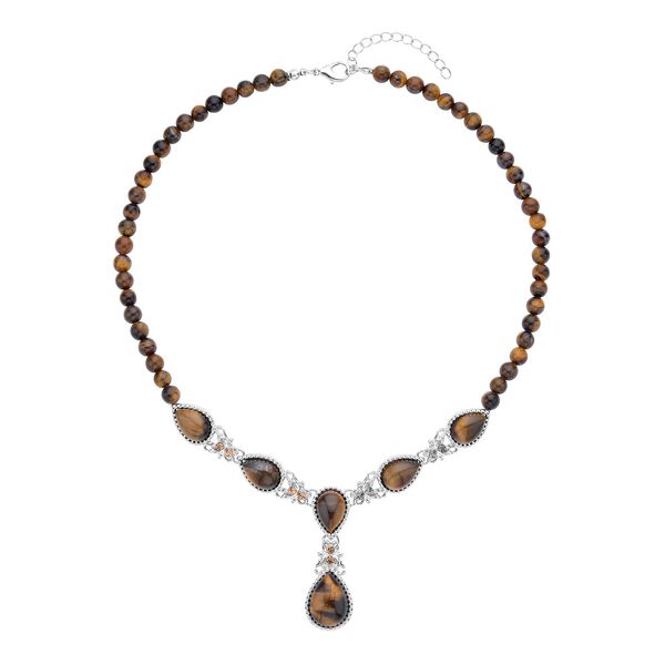 Gelbes Tigerauge Halskette ca. 45 cm  ca. 164,00 ct image number 0