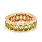 Peridot Band Ring 925 Silber 585 Vergoldet image number 0