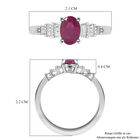 Fissure gefüllt Rubin und Diamant Ring 925 Silber platiniert  ca. 1,41 ct image number 6