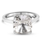 LUSTRO STELLA Österreichischer weißer Kristall Solitär Ring 925 Silber Platin-Überzug image number 0