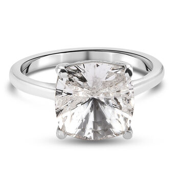 LUSTRO STELLA - &ouml;sterreichischer, wei&szlig;er Kristall Solit&auml;r-Ring, 925 Silber platiniert (Gr&ouml;&szlig;e 16.00) ca. 4,27 ct