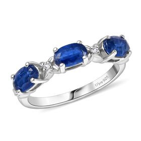 D'Joy AA Natürlicher Kaschmir Kyanit und Moissanit Ring - 2,13 ct.