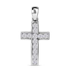 LUSTRO STELLA weißer Zirkonia Kreuz Anhänger