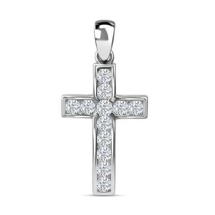 Lustro Stella Wei&szlig;er Zirkonia Anh&auml;nger 925 Silber rhodiniert