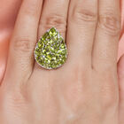 Natürlicher Peridot-Cluster-Ring in Silber, 7,43 ct. image number 2