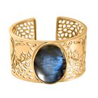 Labradorit Armreif ca. 19 cm Messing  ca. 77.91 ct