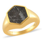 Meteorit Ring 925 Silber vergoldet  ca. 9,57 ct image number 3