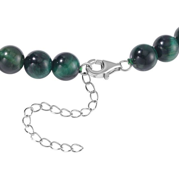 Grüne Tigerauge Halskette ca. 45 cm, 925 Silber rhodiniert, ca. 185.00 ct image number 4