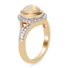 Natürlicher Äthiopischer Opal und Zirkon Ring 925 Silber vergoldet  ca. 1,34 ct image number 4