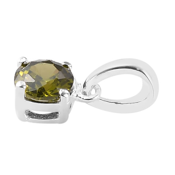 3er-Set Simulierter Peridot Ring, Ohrstecker und Anh&auml;nger 925 Silber ca. 0,66 ct image number 4