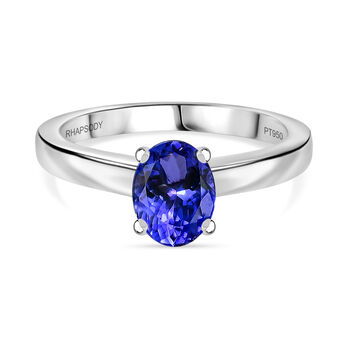 Rhapsody AAAA Tansanit Ring 950 Platin (Gr&ouml;&szlig;e 20.00) ca. 1,27 ct