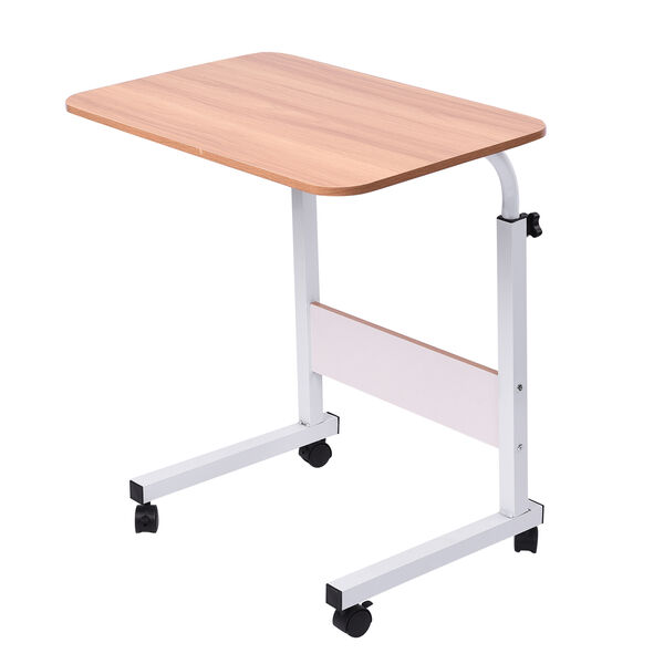 Betttisch auf R&auml;dern mit verstellbarer H&ouml;he, MDF - Platte, 60x40 cm, wei&szlig; image number 2