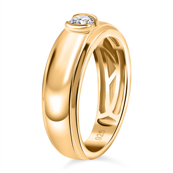 Moissanit Ring, 925 Silber vergoldet - 0,16 ct. image number 5