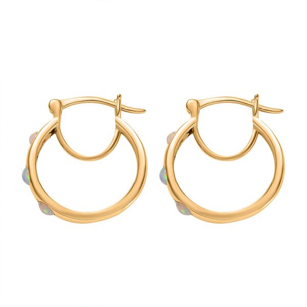 AA natürlicher, äthiopischer Welo Opal Ohrringe, 925 Silber vergoldet -  0,49 ct. image number 5