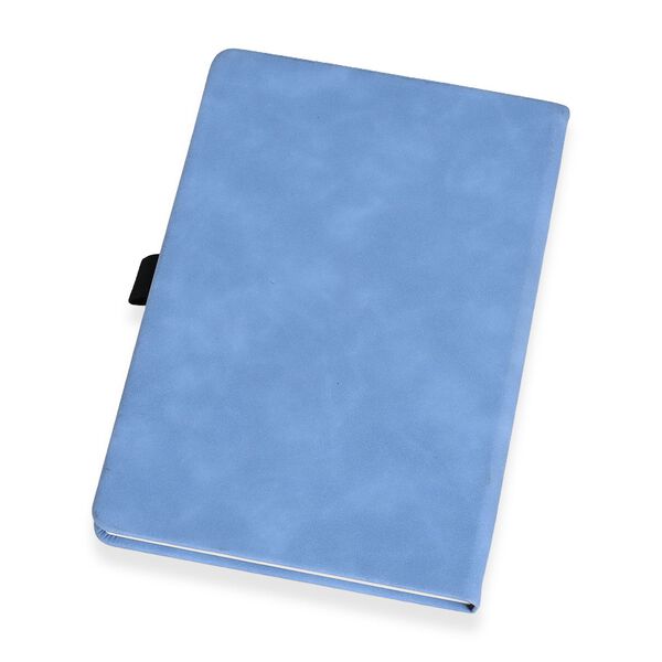 Premium Set; Notizbuch und Taschentagebuch mit geschnitztem, samtigem Hardcover und Kugelschreiber, Blau image number 8