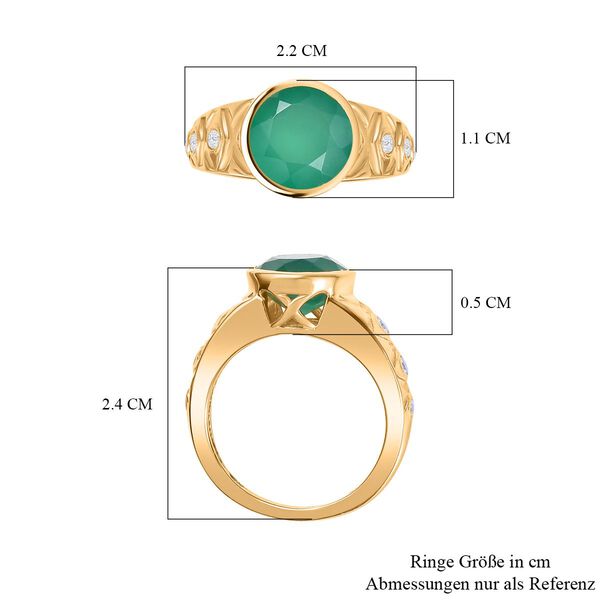 Verde Onyx und Zirkon Ring - 2,94 ct. image number 7