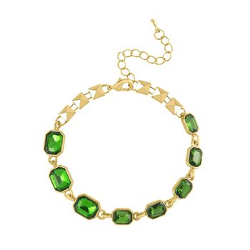 Gr&uuml;ner Kristall Armband, ca. 19 cm