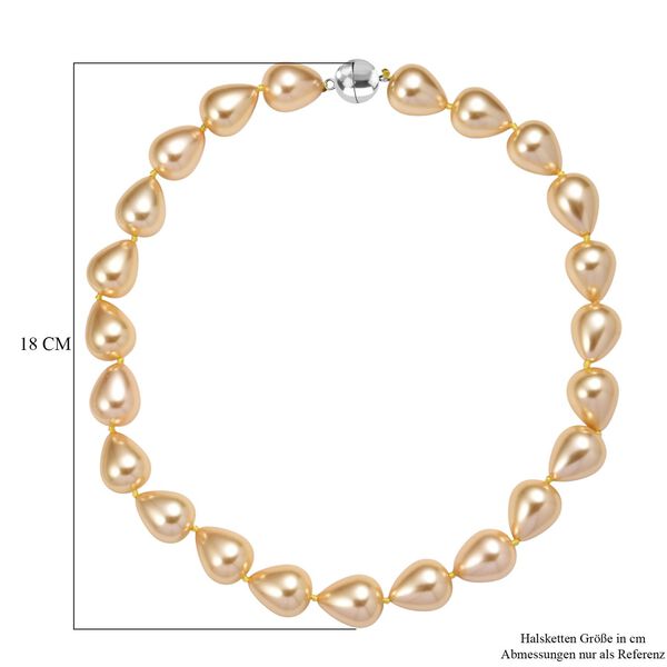Goldene Farbe Muschelkernperle Halskette ca. 50 cm Reiner Edelstahl Standard image number 5