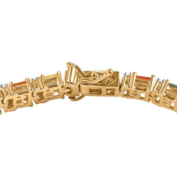 Mehrfarbiges Saphir und Moissanit-Armband image number 4