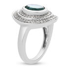 Pfau Triplett Quarz und Zirkon Ring 925 Silber platiniert  ca. 2,71 ct image number 4
