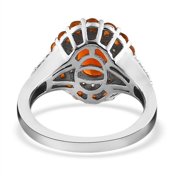 Mexikanischer Feueropal-Ring, 925 Silber platiniert  ca. 2,10 ct image number 6
