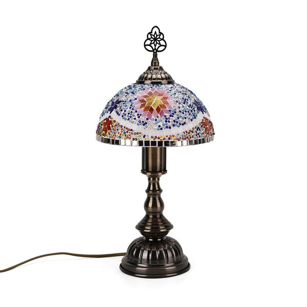 T&uuml;rkische Mosaik-Tischlampe, marokkanischer Stil, 17&times;28 cm, Mehrfarbig, Handgefertigt