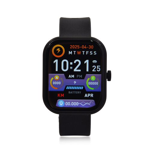 G21 Smartwatch, 2.01 Zoll HD Display, Herzfrequenz-, Blutdruck- und Blutsauerstoffmessung, Schwarzes Silikonarmband image number 0