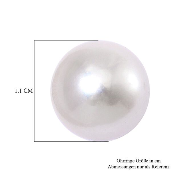 9-10mm Wei&szlig;e Edison Perle Ohrringe image number 4