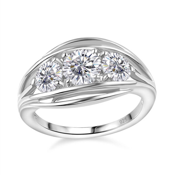 Moissanit Ring, 925 Silber rhodiniert - 1,64 ct. image number 4
