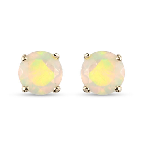 Natürliche, äthiopische Opal-Ohrstecker, 375 Gelbgold ca. 0.34 ct image number 0