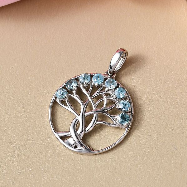 D'Joy Blauer Zirkon Anh&auml;nger 925 Silber rhodiniert ca. 1.35 ct image number 2