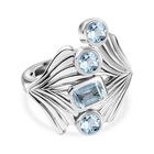 Himmelblauer Topas Ring Messing (Größe 17.00) ca. 1,72 ct