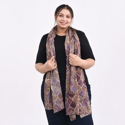 LA MAREY Schal aus 100% Kaschmirwolle, Arabesque Lila image number 1