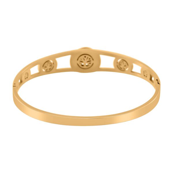 Wei&szlig;er Zirkonia Armreif ca. 20 cm Reiner Edelstahl IP-Gelbbeschichtung image number 5