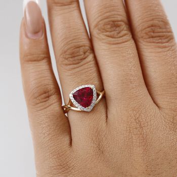 LUXURIANT DIAMOND- zertifiziert und gepr&uuml;ft AAA Labor Bixbit und Labor Diamant Ring in 417 Gold - 3,5 ct.